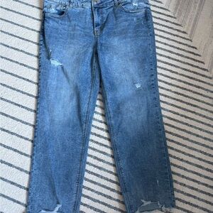 Maurices Women's Blue Distressed Ankle Jeans